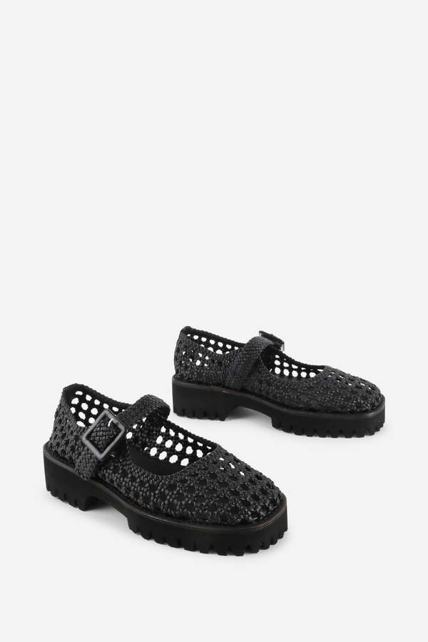 "INTENTIONALLY __________." Veronique Woven Mary Jane Flat
