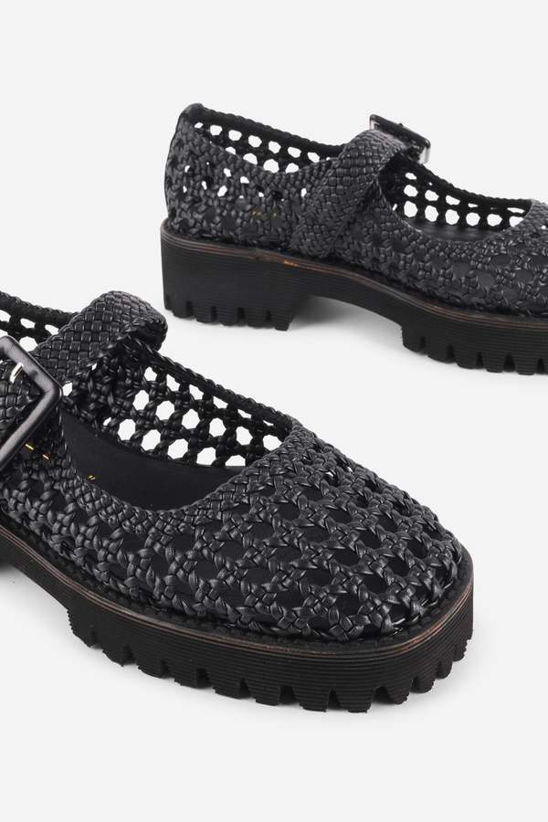 "INTENTIONALLY __________." Veronique Woven Mary Jane Flat