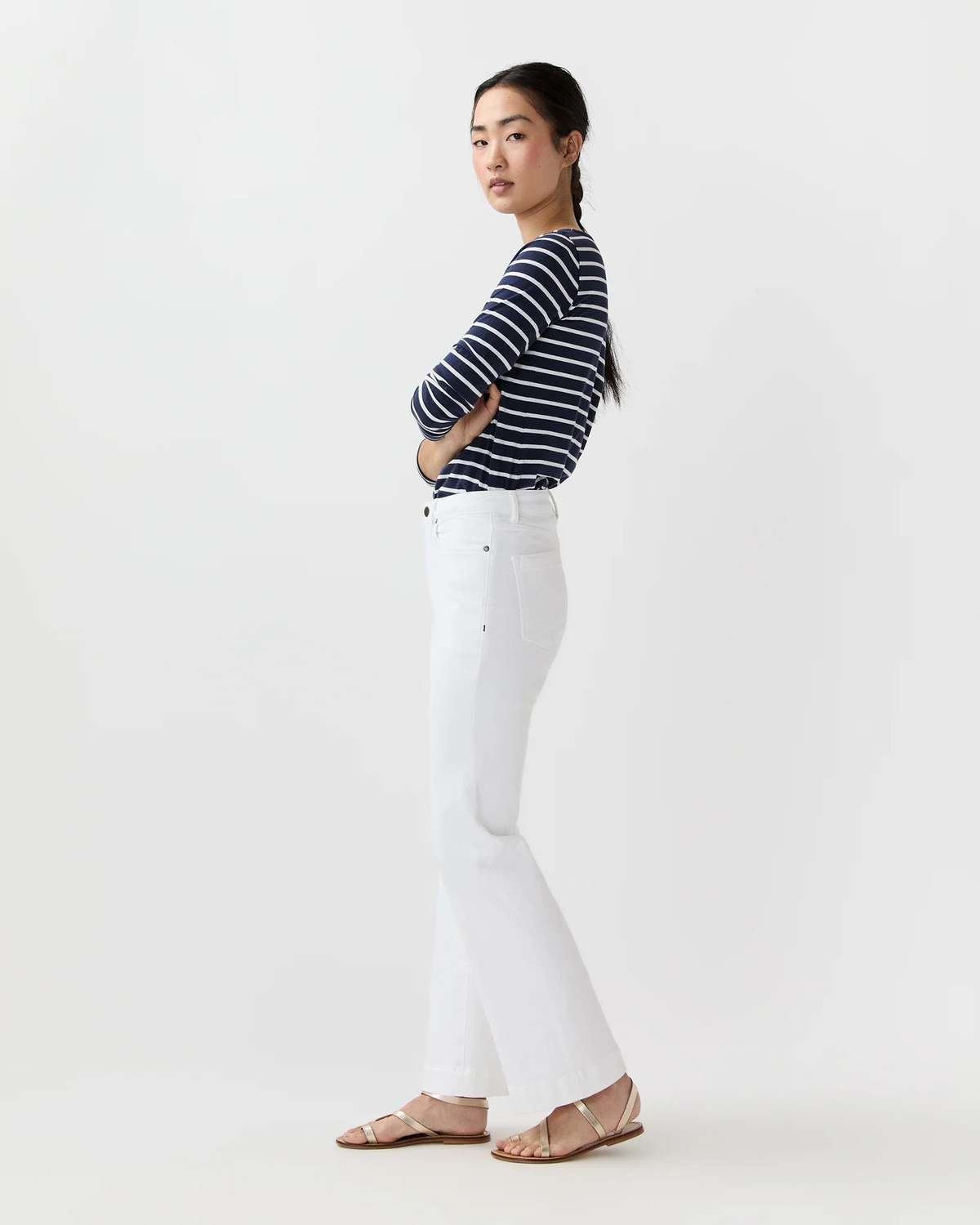 Ann Mashburn Kendall Flare 5-Pocket Jeans - White - Image 2 of 4