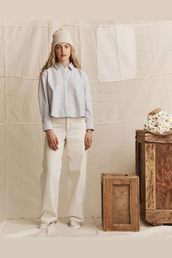 The Great. The Mill Jean Natural With Navy Stitching Pants