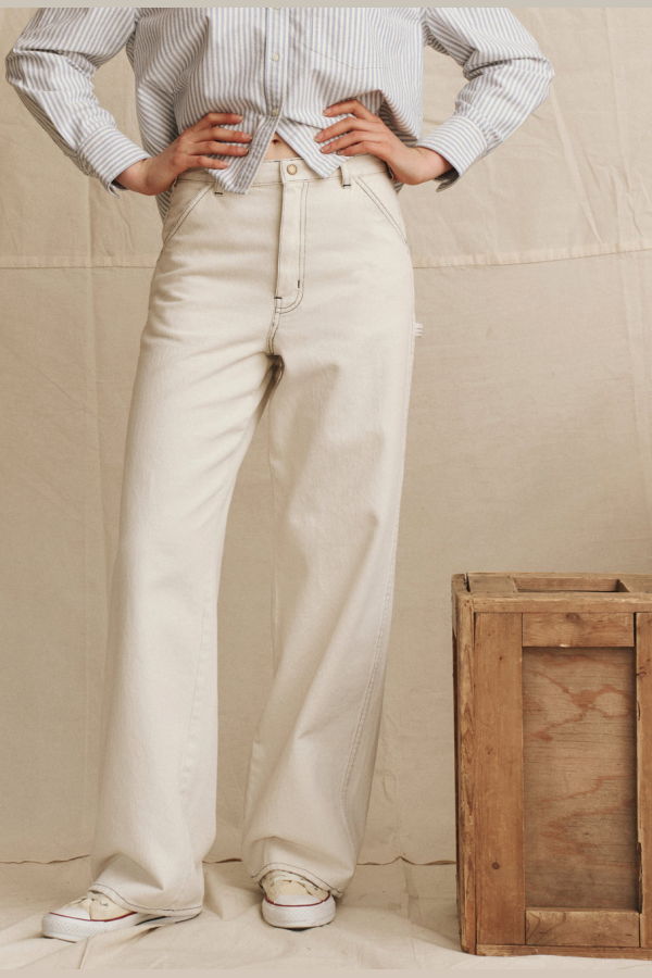 The Great. The Mill Jean Natural With Navy Stitching Pants