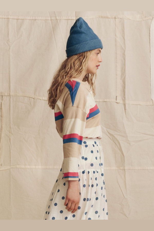 The Great. The Shrunken Henley Study Hall Stripe Top