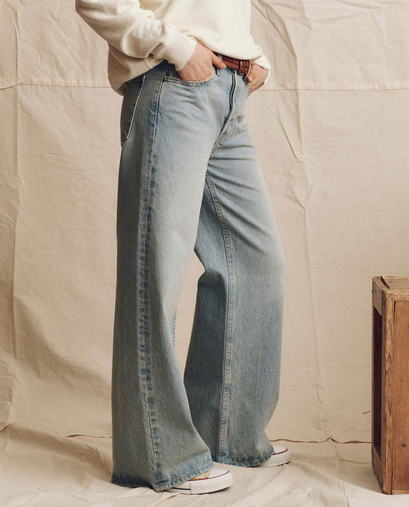 The Great. The Slouch Wide Leg Jeans - Tidal Wash