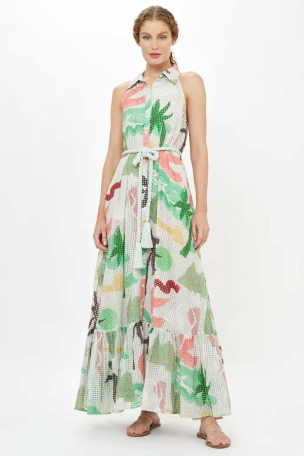 Oliphant Sleeveless Shirt Dress Maxi