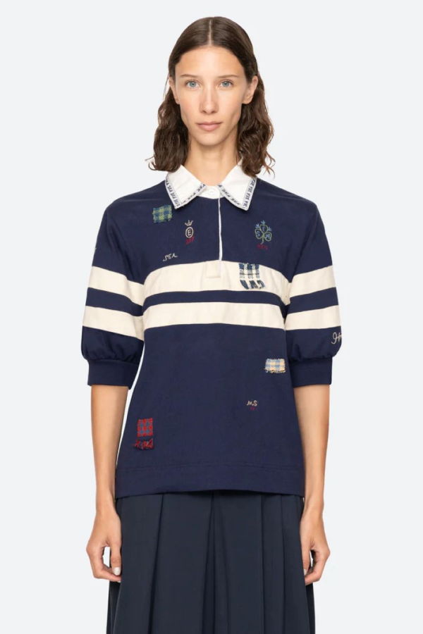 Sea NY Claira Embroidered Rugby Shirt