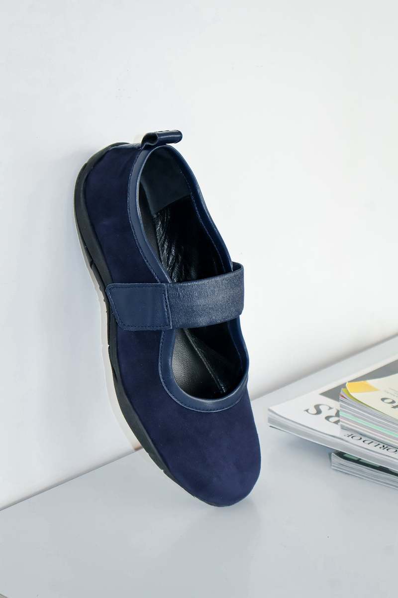 Maguire Evora Navy Suede Ballerina Flats