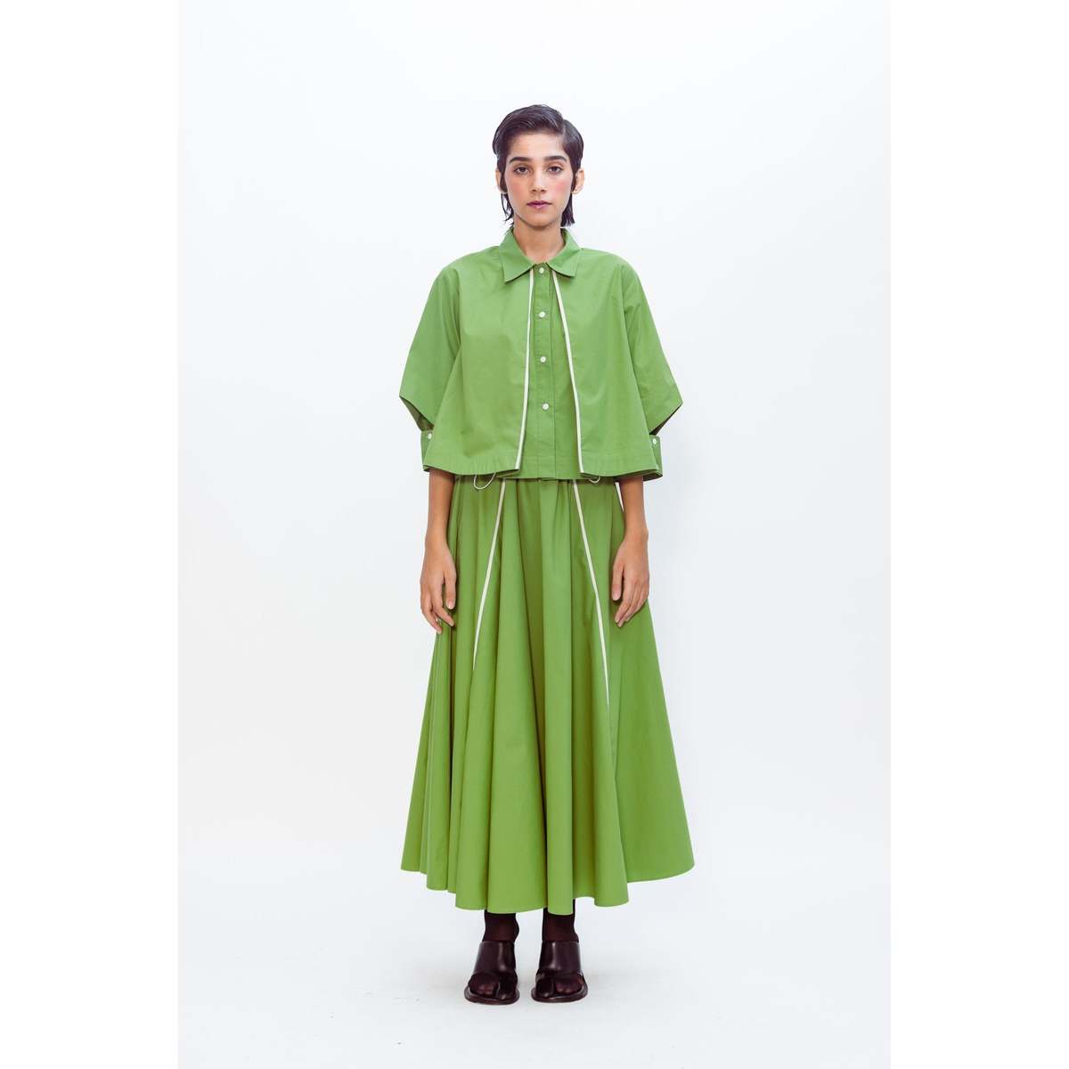 Lovebirds Circle Skirt - Matcha Green - Image 1 of 2