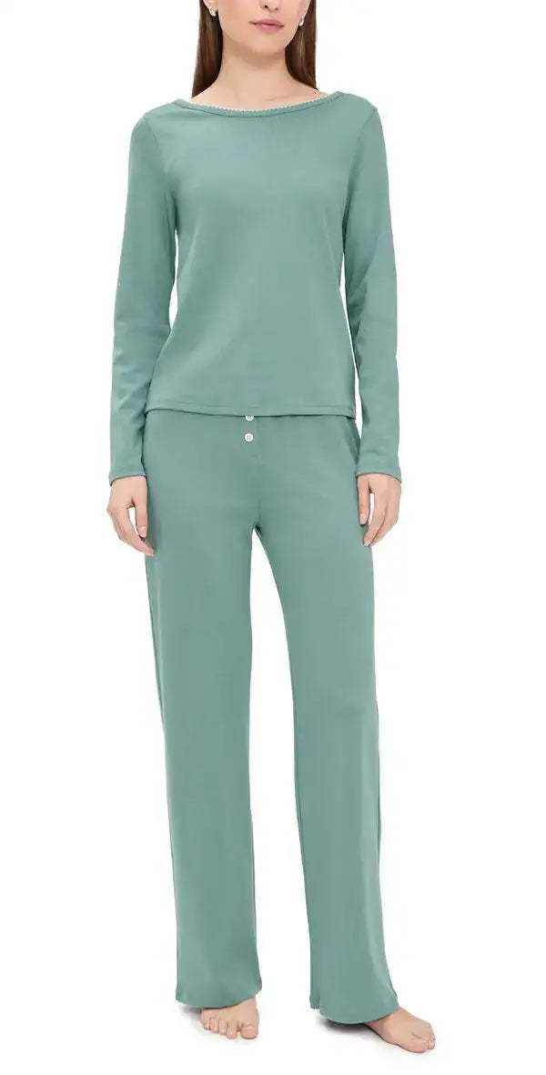 Cozyland Ellie PJ Set - Sage/Air