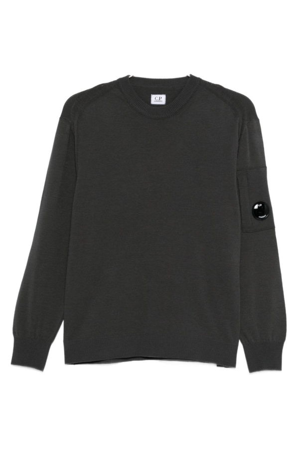 C.P. Company Logo Wool Crewneck Sweater - Gray