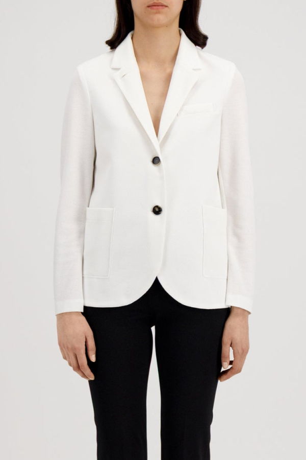 Harris Wharf London Stand Up Collar Blazer - Off White