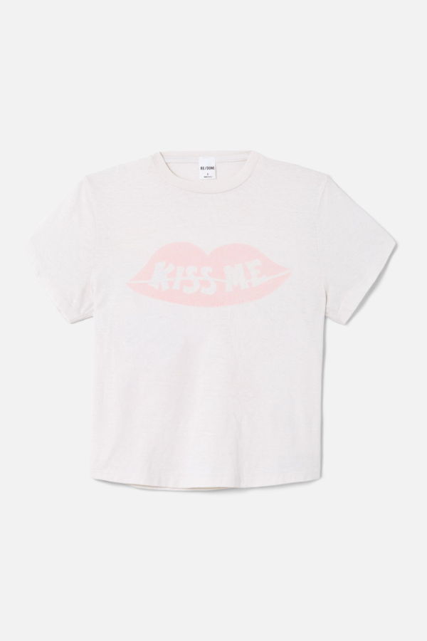 RE/DONE 50s Kiss Me Tee - White Multi