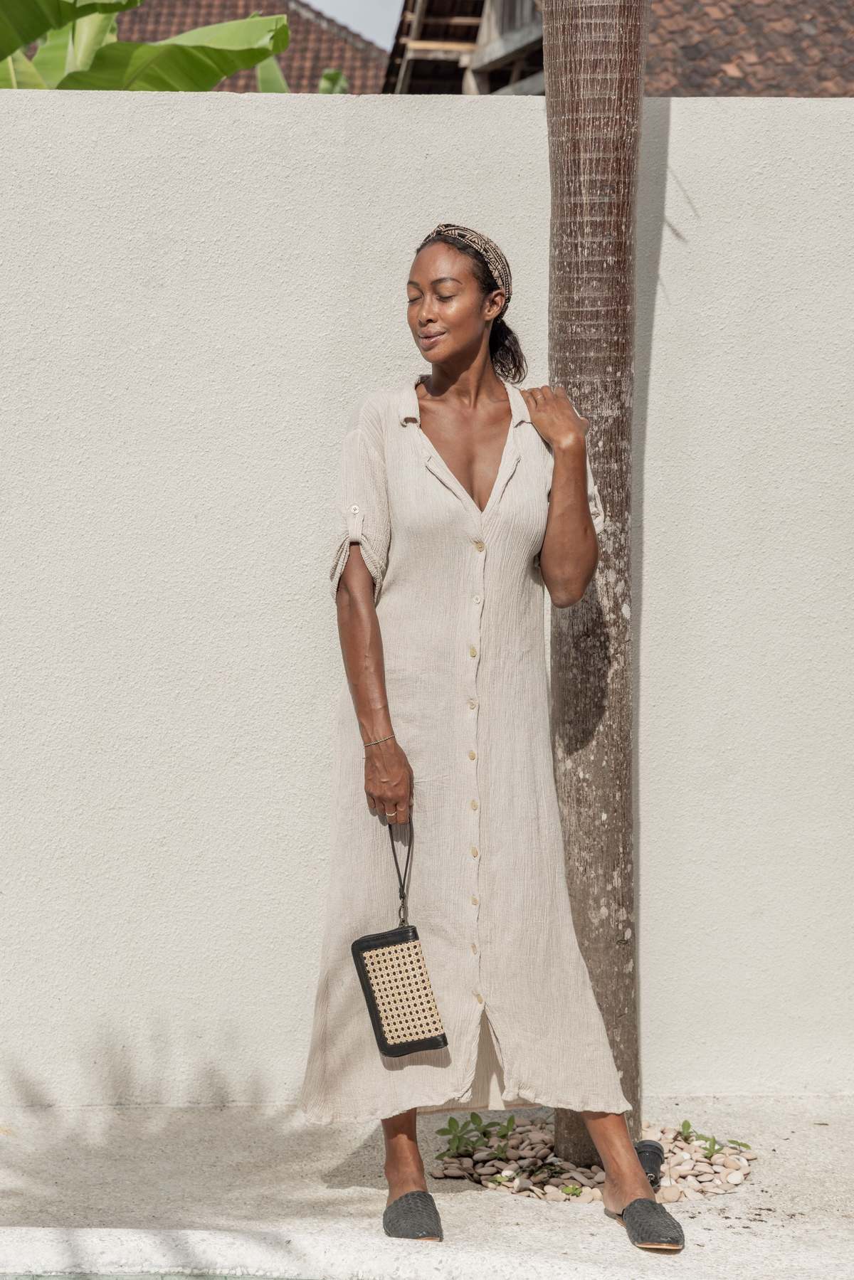 Village Thrive Raja Leather and Cane Wallet - Image 4 of 5