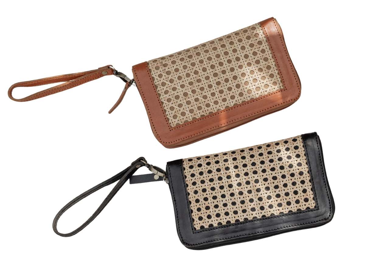 Village Thrive Raja Leather and Cane Wallet - Image 5 of 5