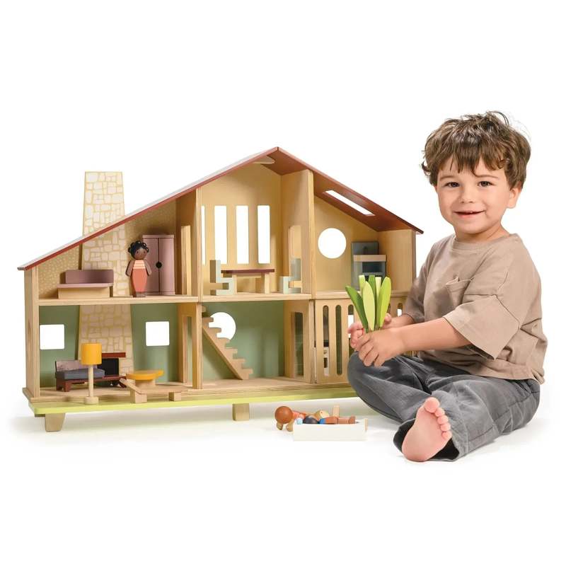 Mentari Toys Cedar Chalet Dollhouse