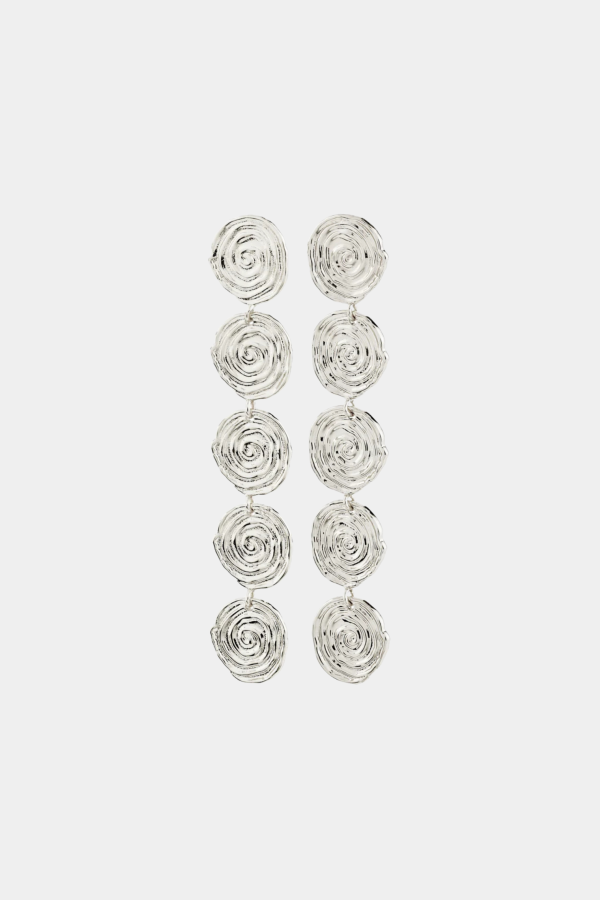 Pilgrim AIR Spiral Drop Earrings - Silver
