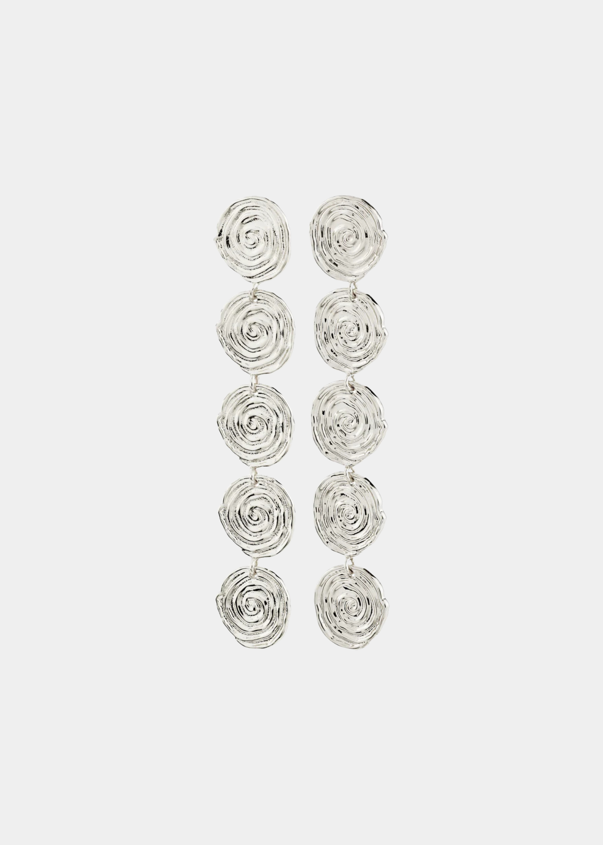 Pilgrim AIR Spiral Drop Earrings - Silver - Image 1 of 2