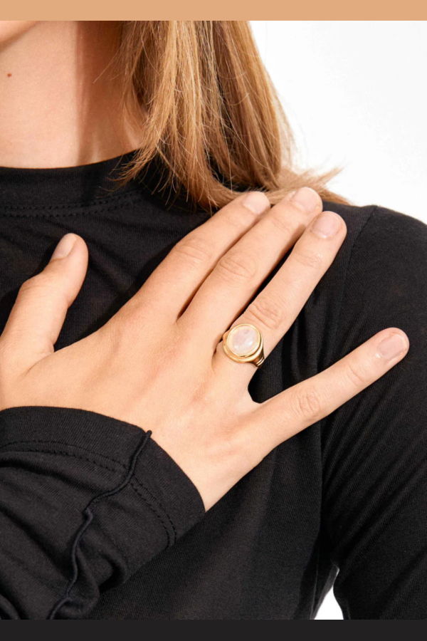 Pilgrim Lyndon Adjustable Rose Quartz Ring