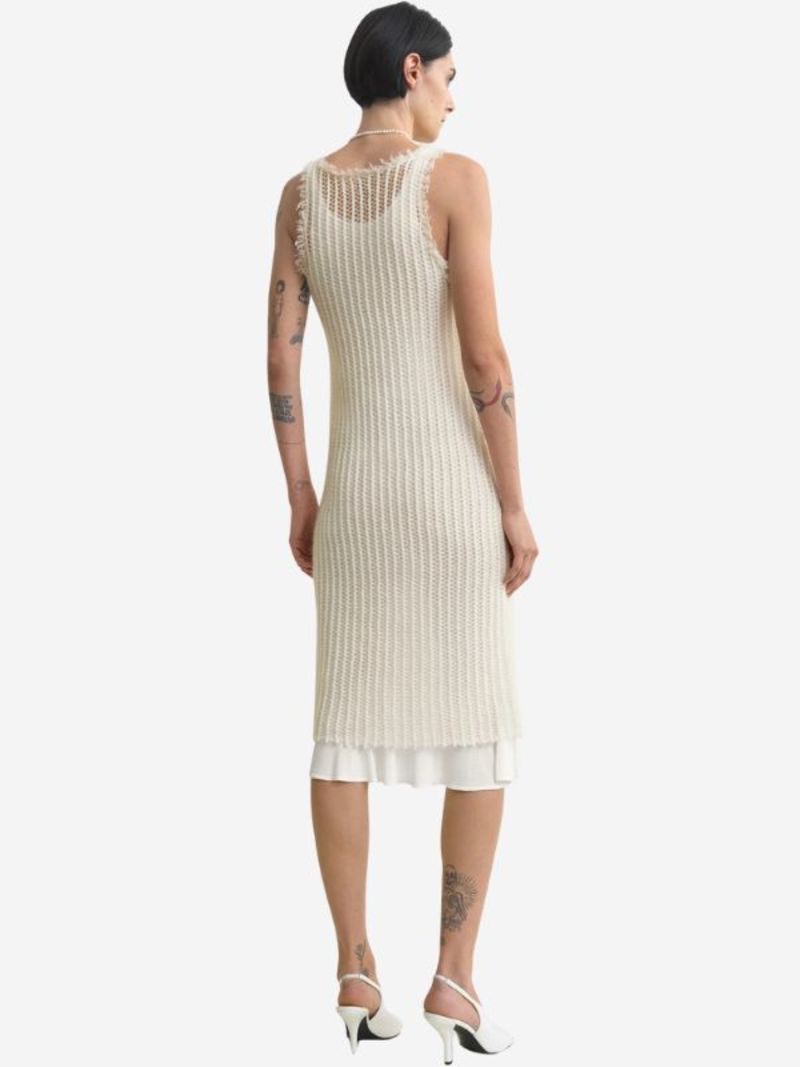 Totme Mohair Knit Tank Dress - Off White