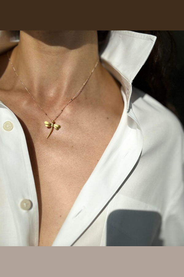 WILYMI Limitless Mini Dragonfly Necklace - Gold