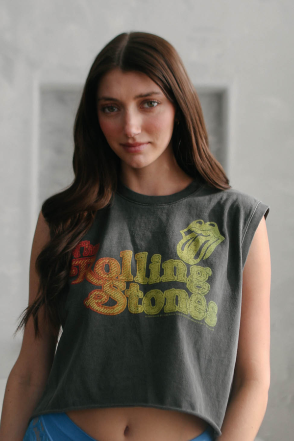 People of Leisure Rolling Stones Hot Stuff Tank - Vintage Black