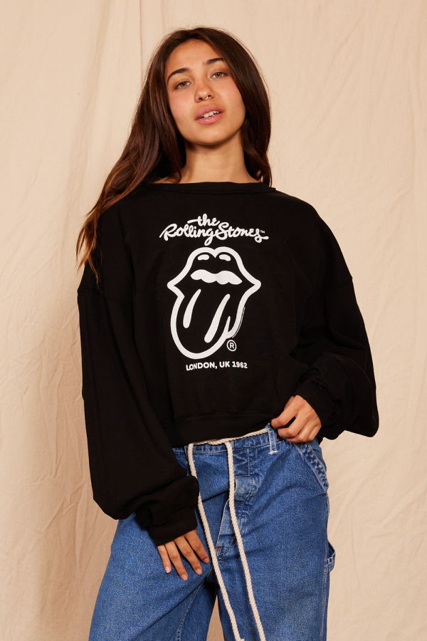 People of Leisure Rolling Stones London Raglan Sweatshirt - Black
