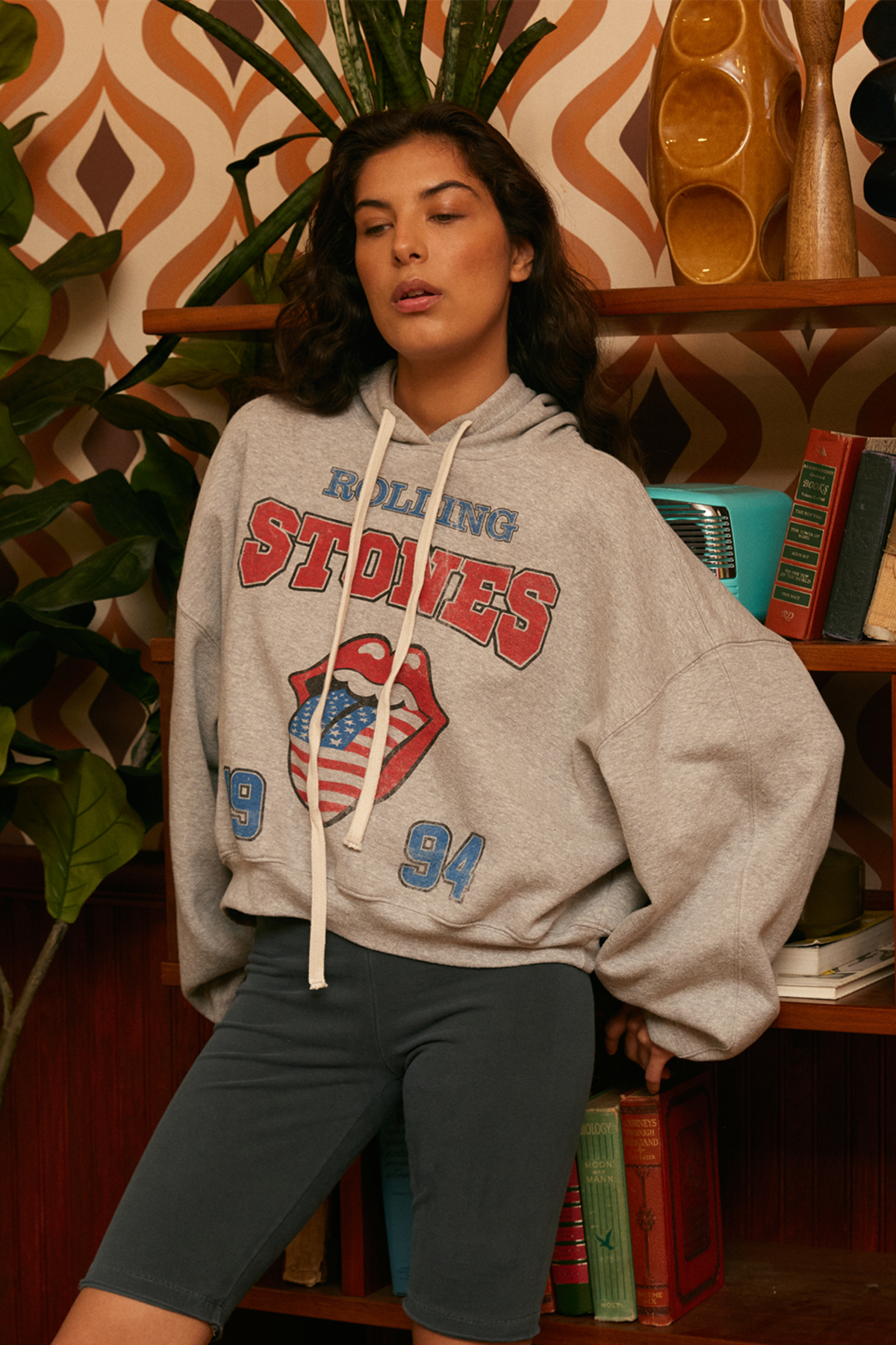 People of Leisure Rolling Stones USA 1994 Hoodie - Heather Gray - Image 2 of 4