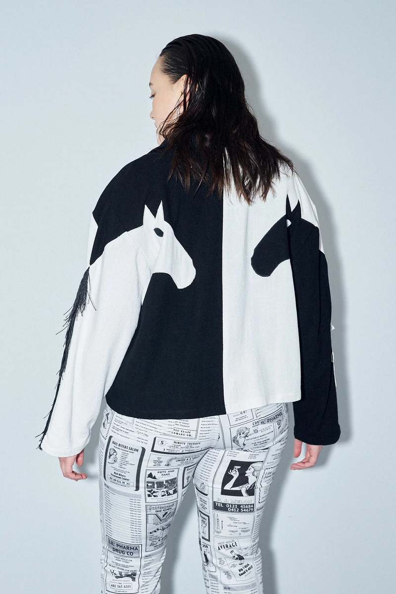 Fashion Brand Company Dueling Horses Linen Jacket
