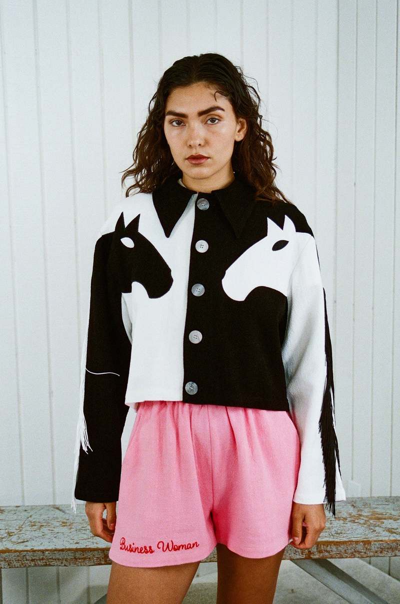 Fashion Brand Company Dueling Horses Linen Jacket