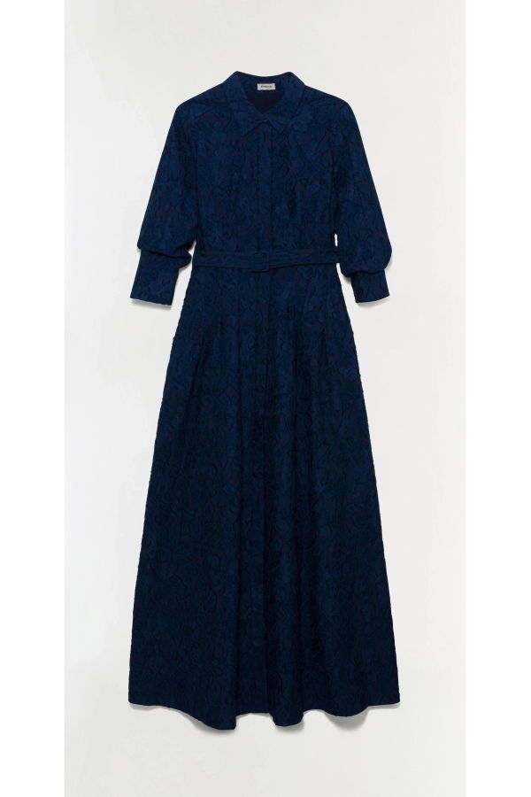 Jonathan Simkhai Courtney L/S Belted Gown - Midnight