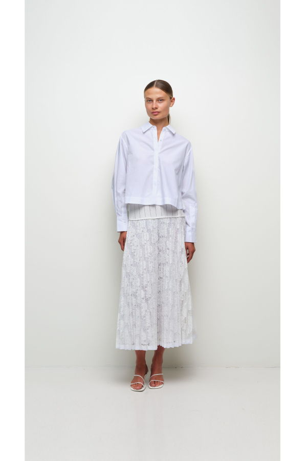 Jonathan Simkhai Kacey Cotton Lace Shirt - Ivory