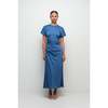 Jonathan Simkhai Marabella S/S Draped Midi Dress - Washed Indigo - Thumbnail 1
