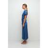 Jonathan Simkhai Marabella S/S Draped Midi Dress - Washed Indigo - Thumbnail 2