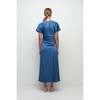 Jonathan Simkhai Marabella S/S Draped Midi Dress - Washed Indigo - Thumbnail 3