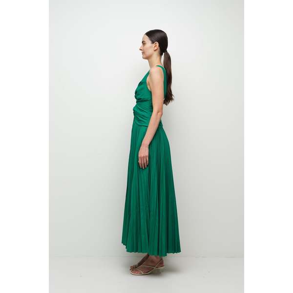 one shoulder green bridesmaid dresses Sage One-shoulder Floor Length Chiffon Draped Bridesmaid Prom Dress