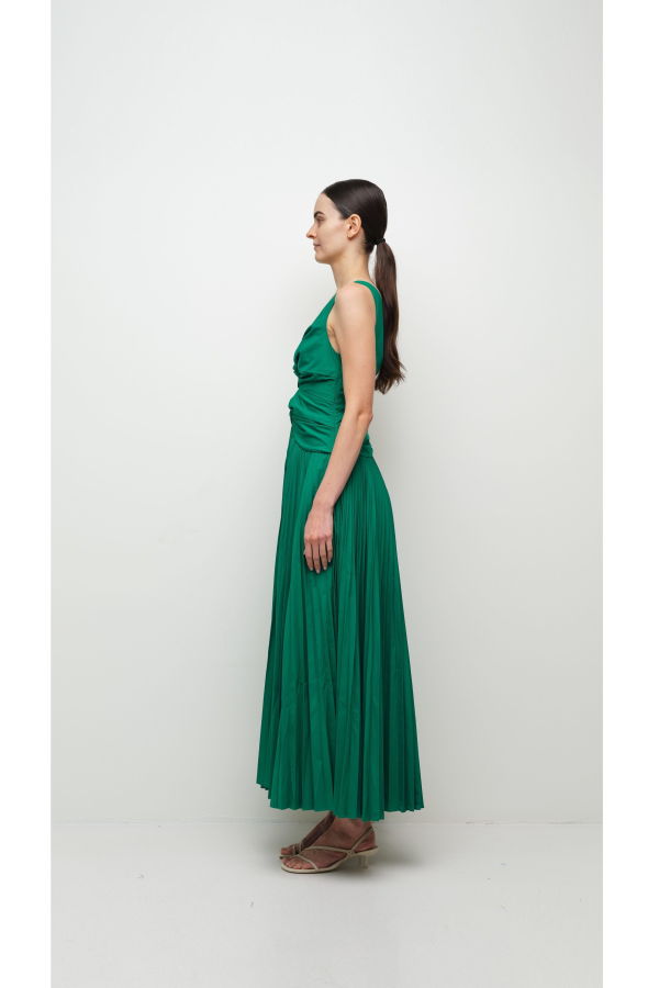 Jonathan Simkhai Vivianne Cotton Midi Dress - Kelly Green