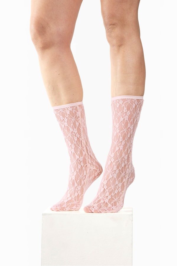 Simone Wild Lace Ankle Socks - Candy