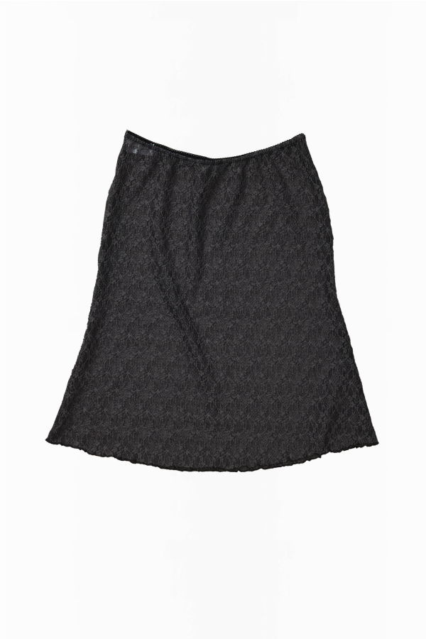 Simone Wild Lace Swing Skirt - Black