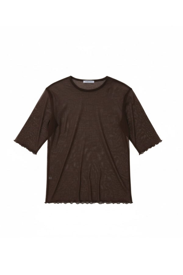 Simone Wild Soft Mesh Tess Top - Chocolate
