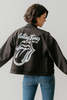 People of Leisure The Rolling Stones Varsity Jacket - Black - Thumbnail 1