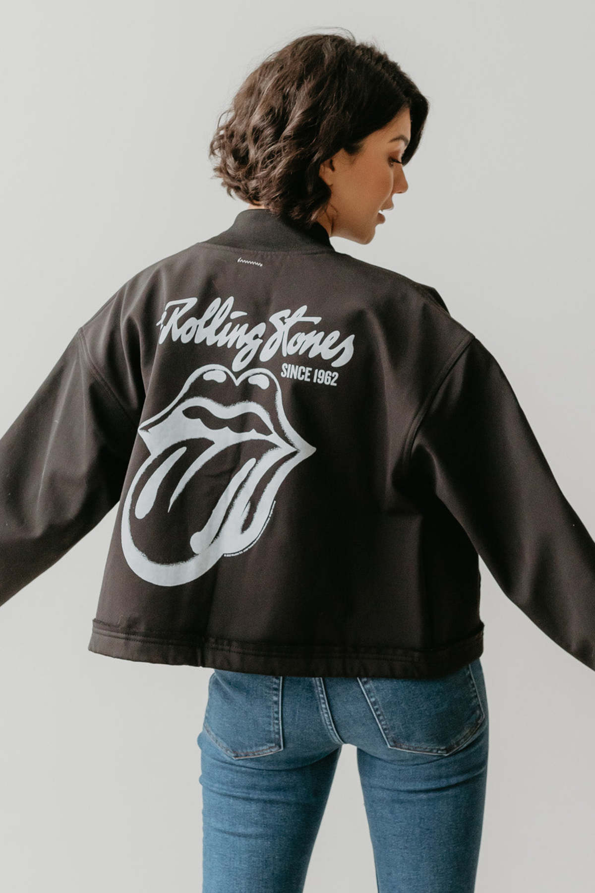 People of Leisure The Rolling Stones Varsity Jacket - Black - Image 1 of 8