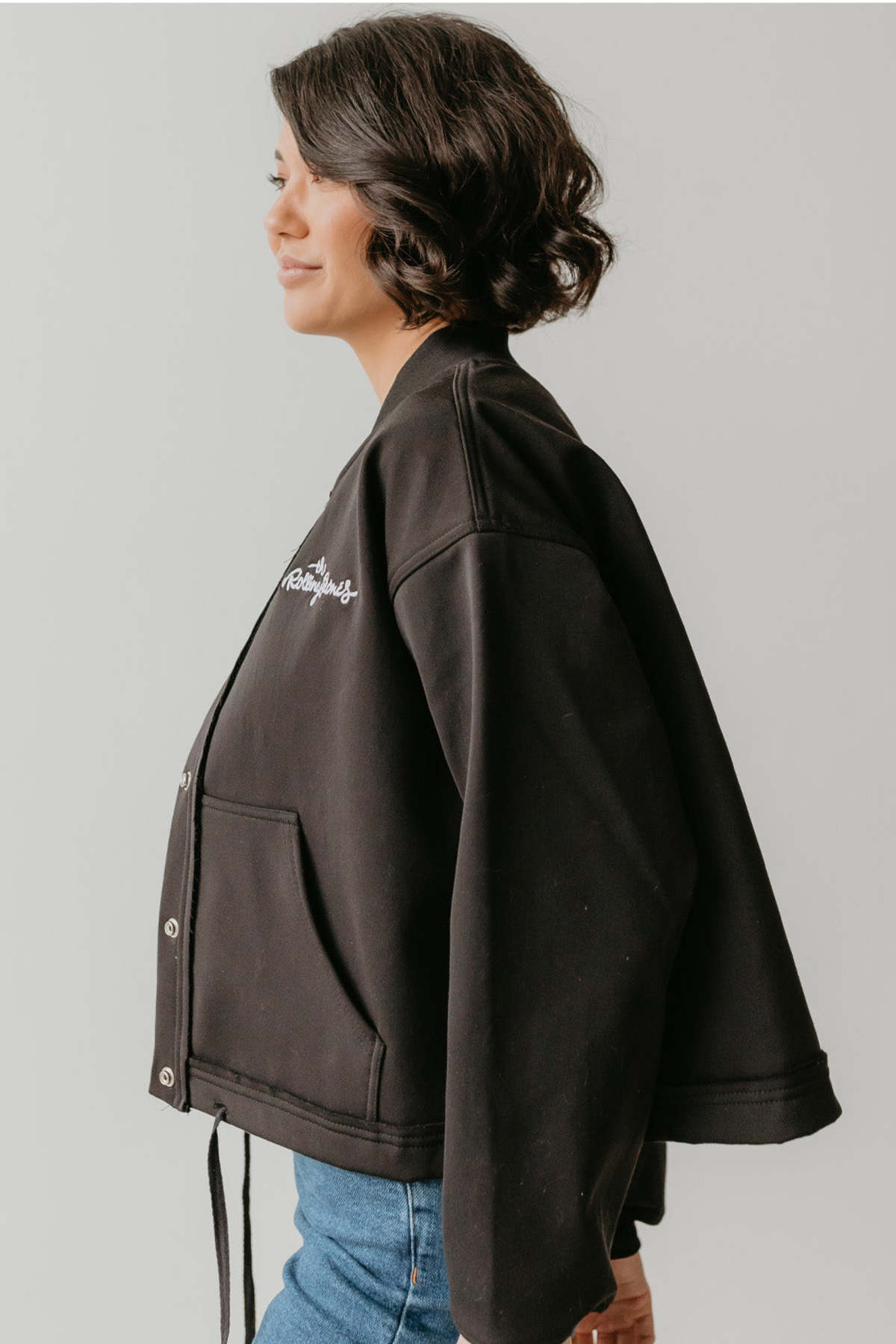 People of Leisure The Rolling Stones Varsity Jacket - Black - Image 6 of 8