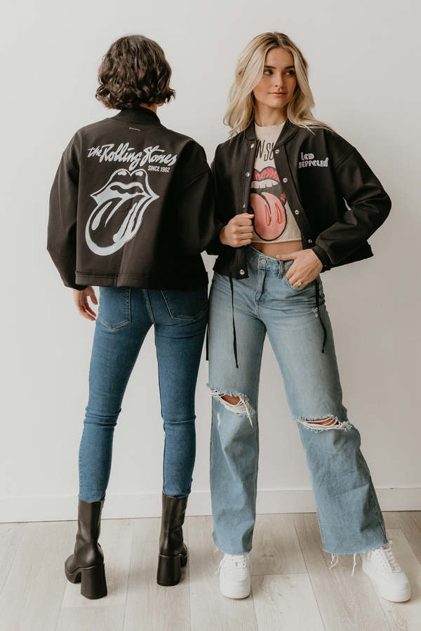 People of Leisure The Rolling Stones Varsity Jacket - Black