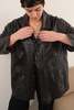 Hermine Vintage 90s Espresso Leather Button Up Jacket - Brown - Thumbnail 4