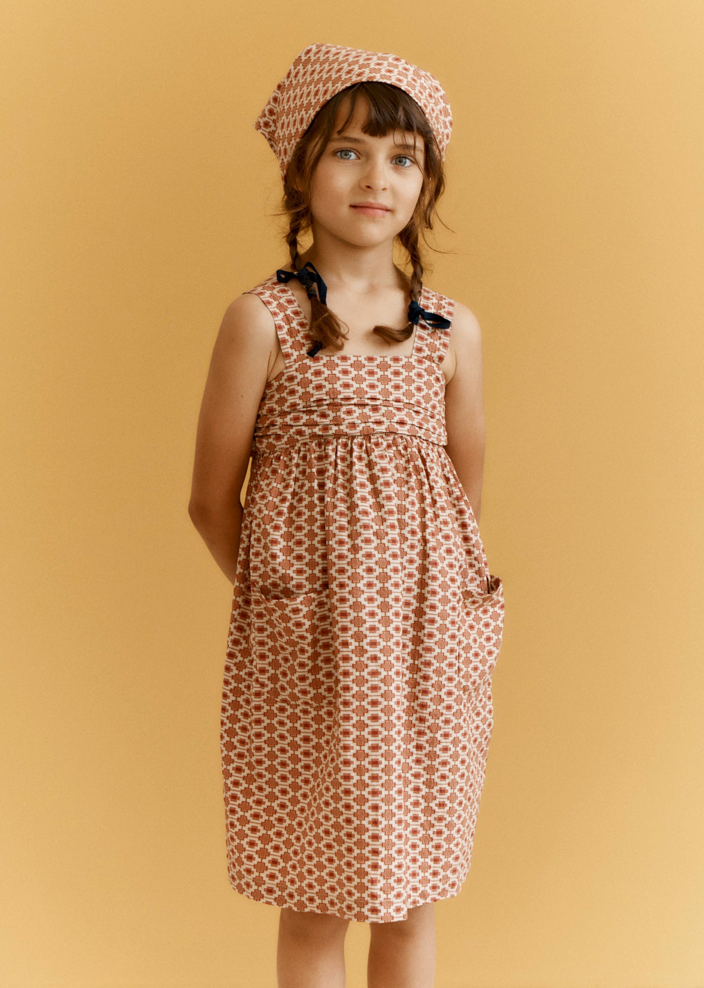 KIDS Caramel Abelia Girl's Cotton Dress | Garmentory