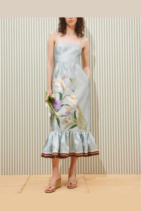 ALEMAIS Alfie Midi Dress - Ice Blue