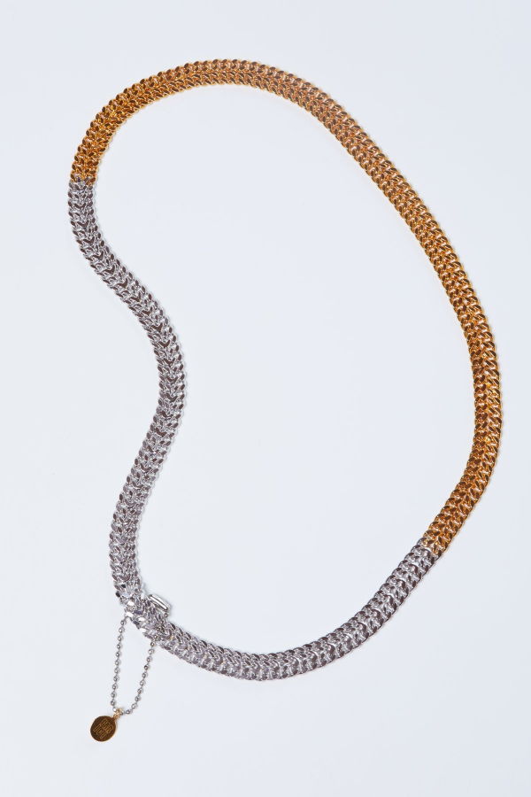 PAR ICI 2-Tone Double Wide Necklace
