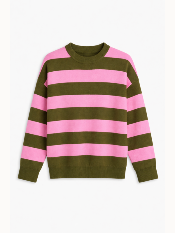 Allude Rd-Sweater 1/1 17061 Sweater - Woodlands/Plastic Pink