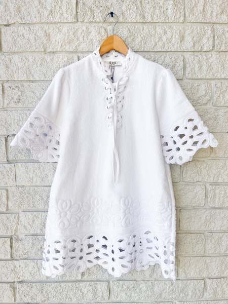 Sea NY Mable Cambric S/SLV Smocked Top | Garmentory