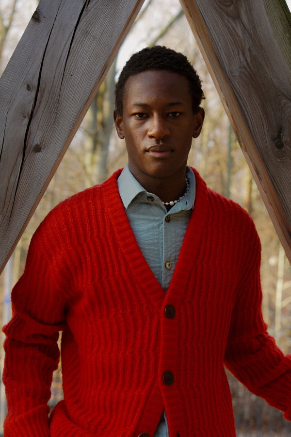 Delikatessen Cardigan in the Finest Red Lambs Wool - Unique Piece Cardigan