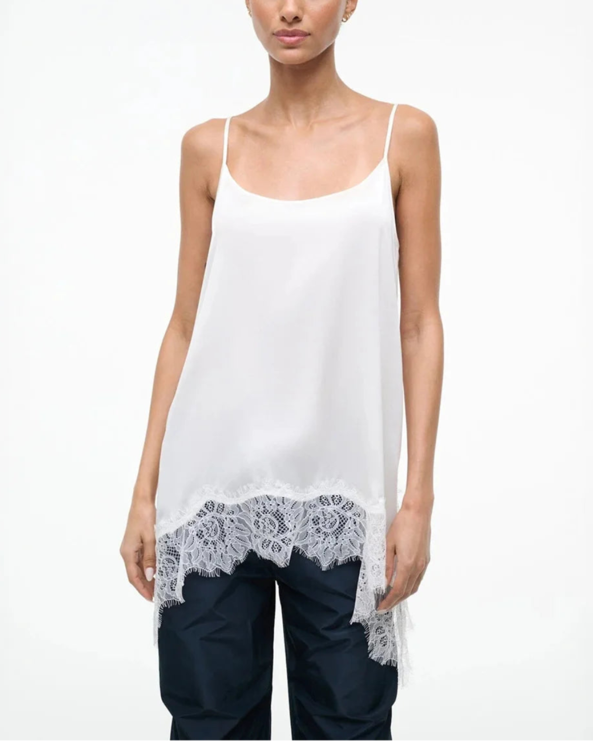 Staud Chloe Silk Cami Top - White - Image 2 of 5